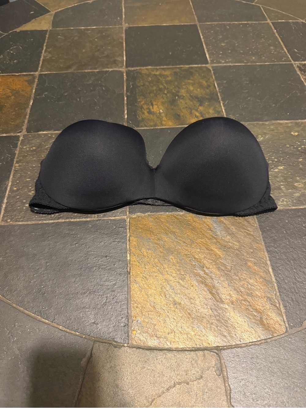 Vanity Fair Black Strapless Smooth Molded Cup Bra